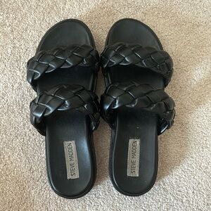 Steve Madden braided platform slides size 9